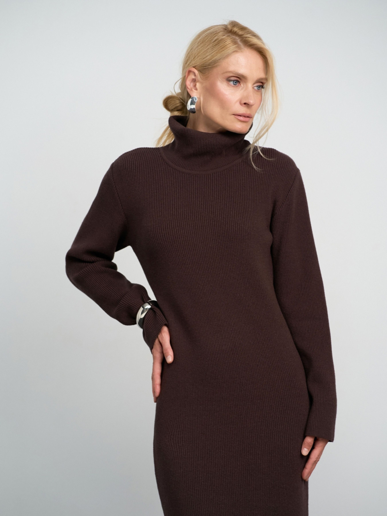 Платье миди TrikoBakh модель 2864-chornij-shokolad Фото