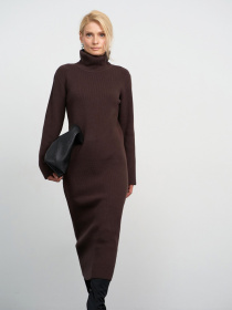 Платье миди TrikoBakh модель 2864-chornij-shokolad Фото