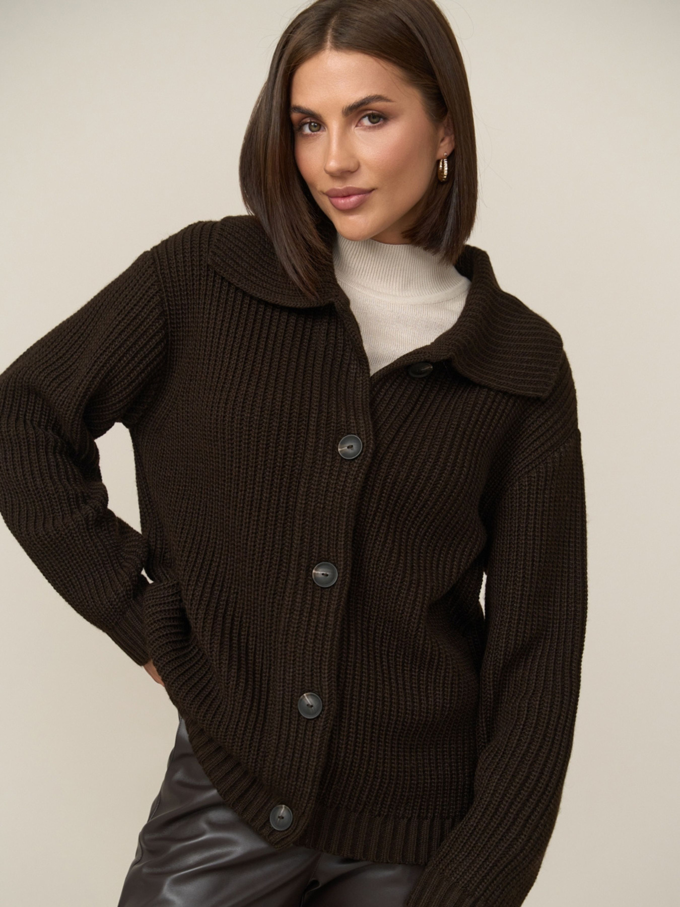 Кардиган TrikoBakh модель 2872-grkij-shokolad Фото
