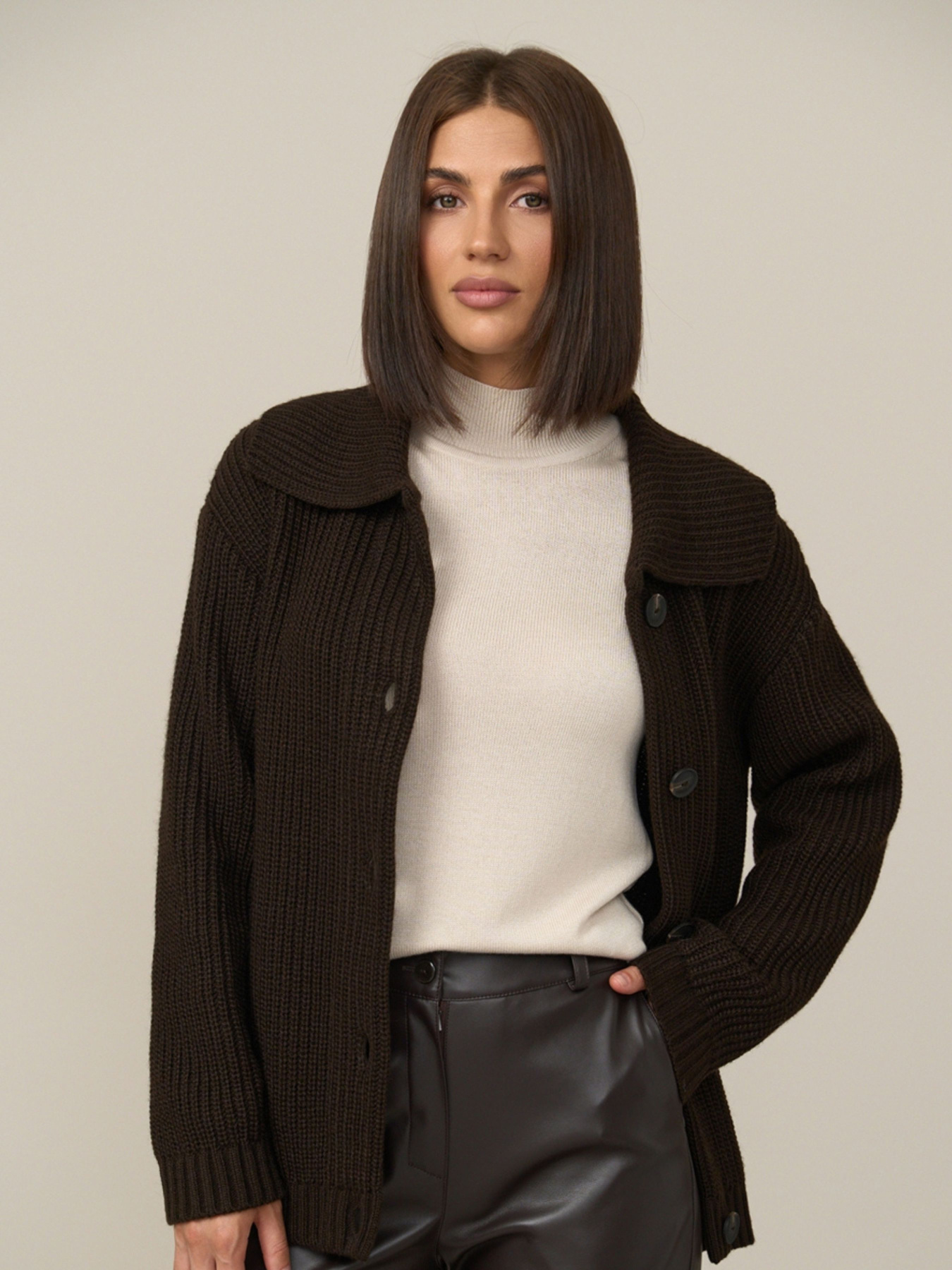 Кардиган TrikoBakh модель 2872-grkij-shokolad Фото