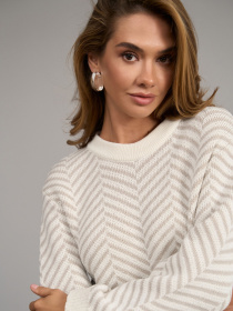 Джемпер TrikoBakh модель 2821-molochnij-z-naturalxnim Фото