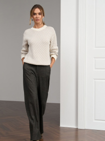 Джемпер TrikoBakh модель 2821-molochnij-z-naturalxnim Фото