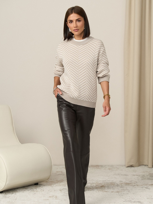 Джемпер TrikoBakh модель 2821-naturalxnij-z-molochnim Фото