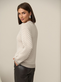 Джемпер TrikoBakh модель 2821-naturalxnij-z-molochnim Фото