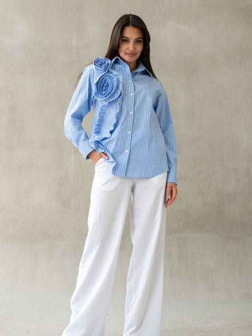 Рубашка повседневная RiMari модель 0325-blakitnij-smuzhka Фото