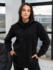 Рубашка повседневная RiMari модель 0323-chornij Рубашка повседневная RiMari модель 0323-chornij Фото