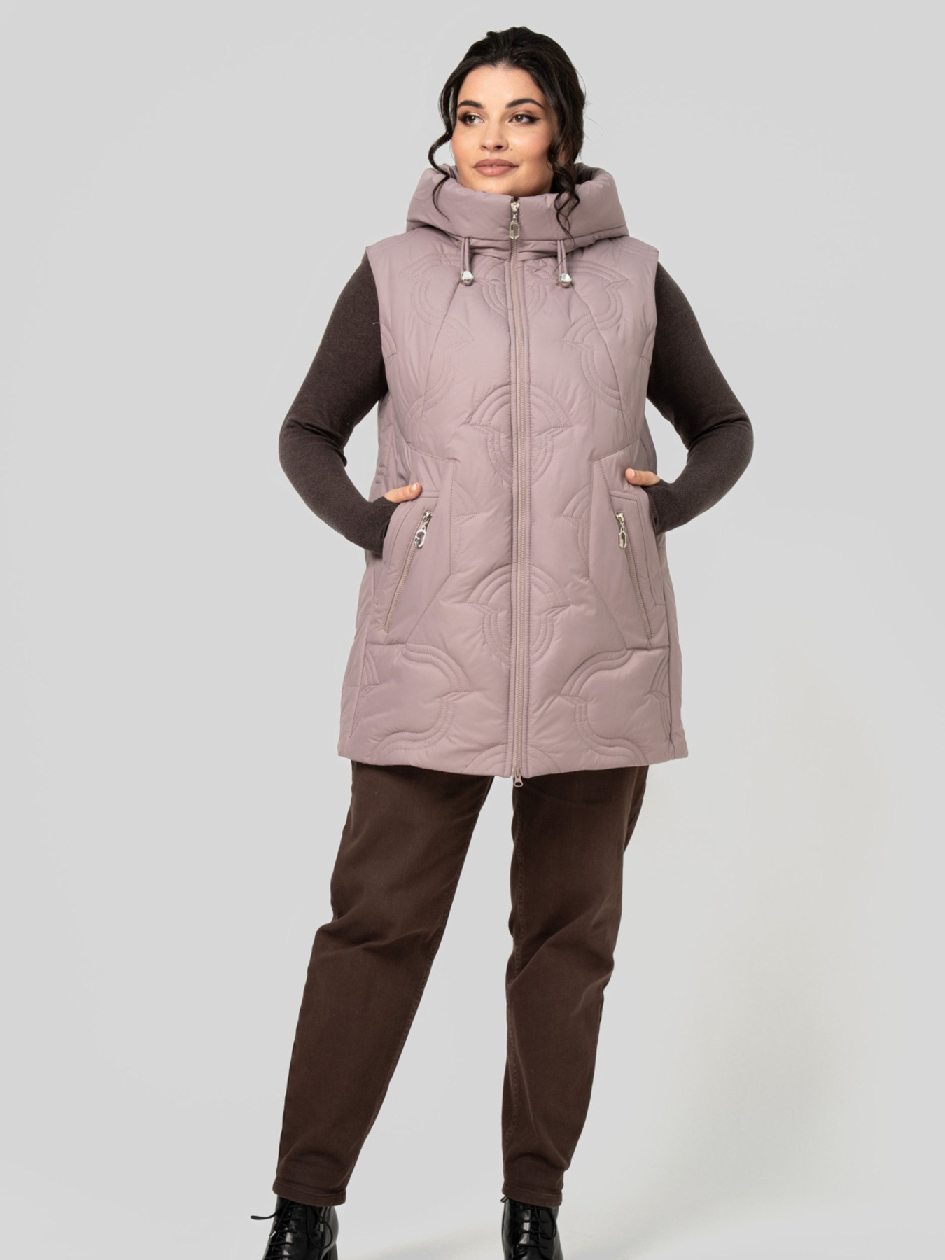 Жилет с утеплителем All Posa модель ap102477p-dimchasta-troqnda Фото