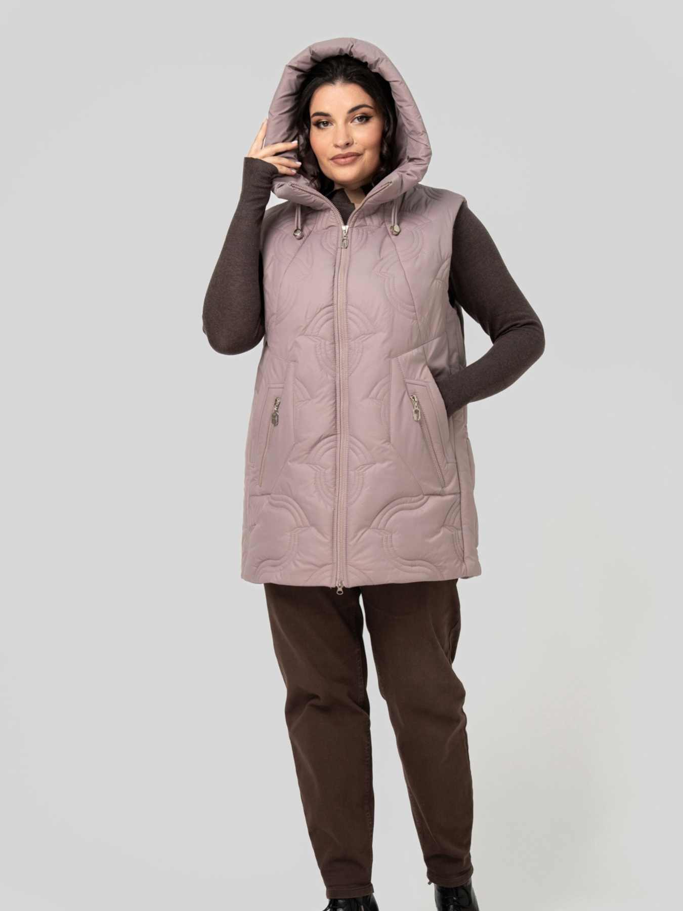 Утепленный жилет All Posa модель ap102477p-dimchasta-troqnda Фото