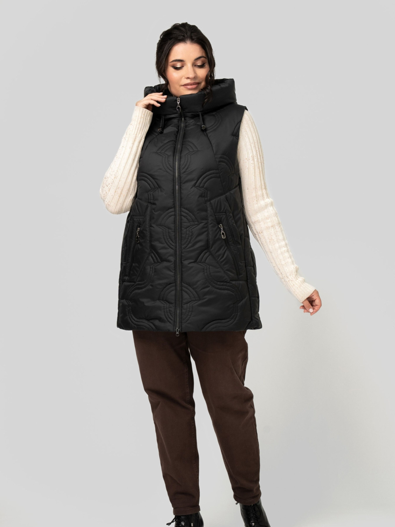 Жилет с утеплителем All Posa модель ap102477p-chornij Фото