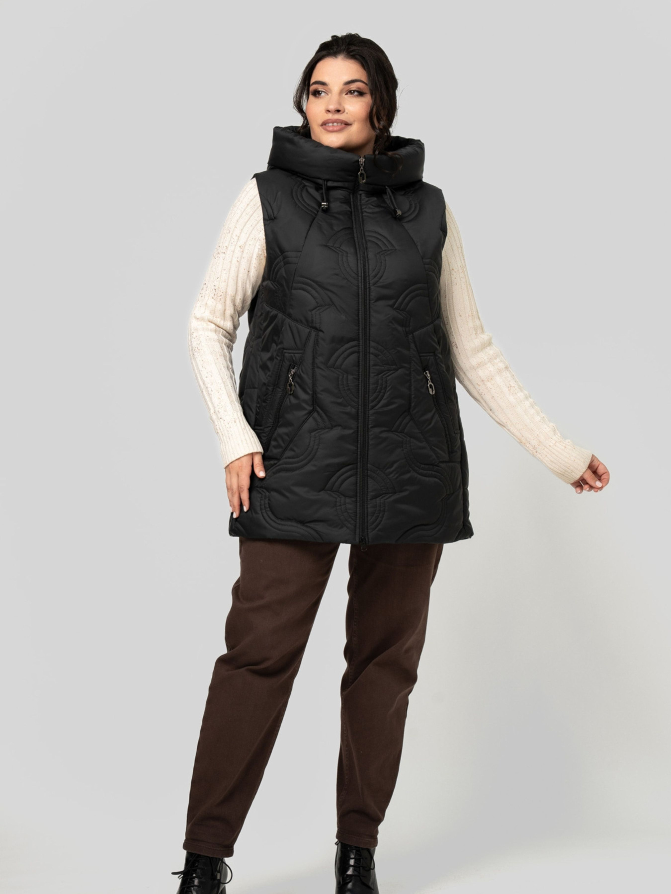 Жилет с утеплителем All Posa модель ap102477p-chornij Фото