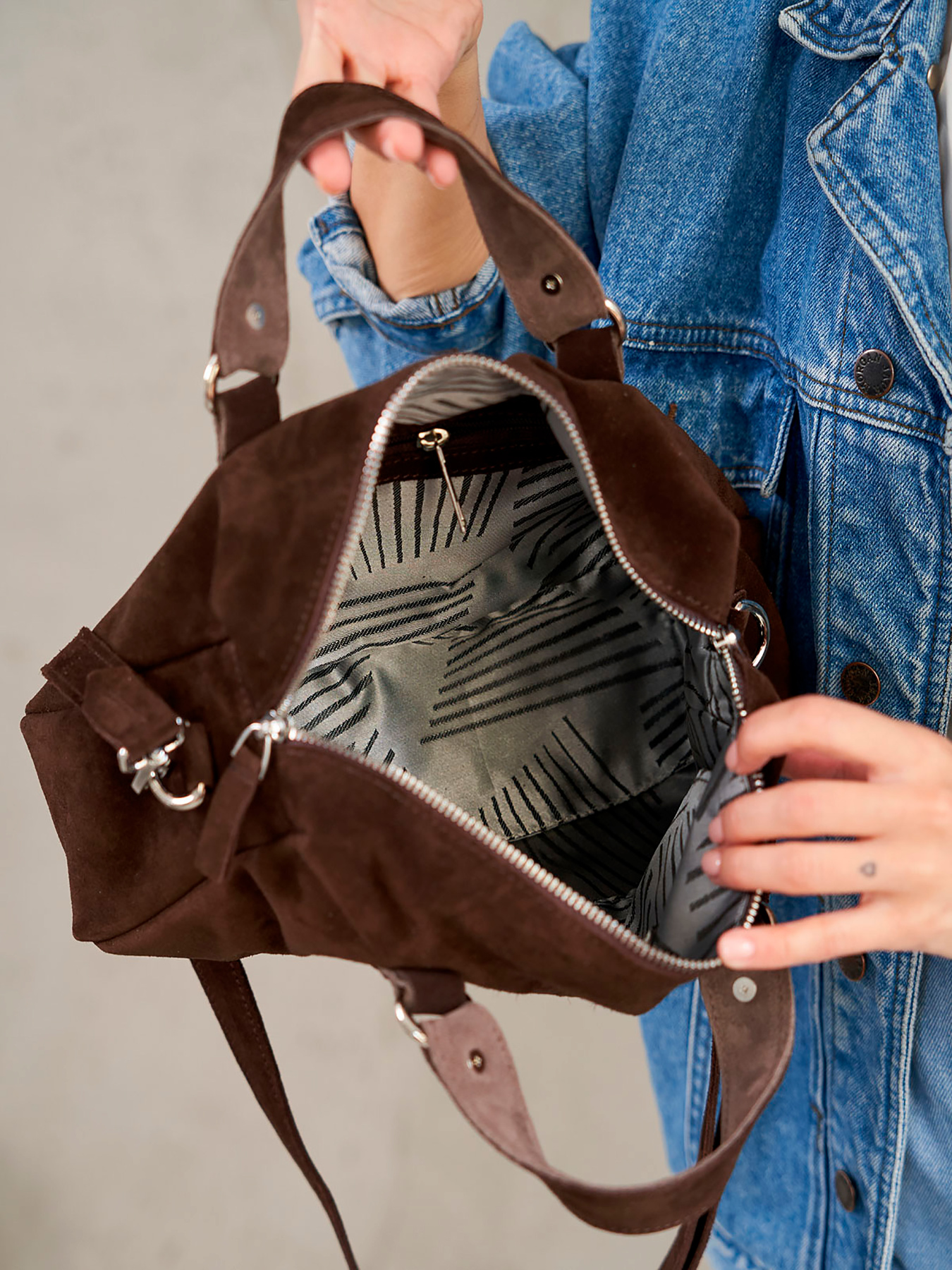 Сумка WeLassie модель zhnocha-shkrqna-sumka-melanq-shokoladnij Фото