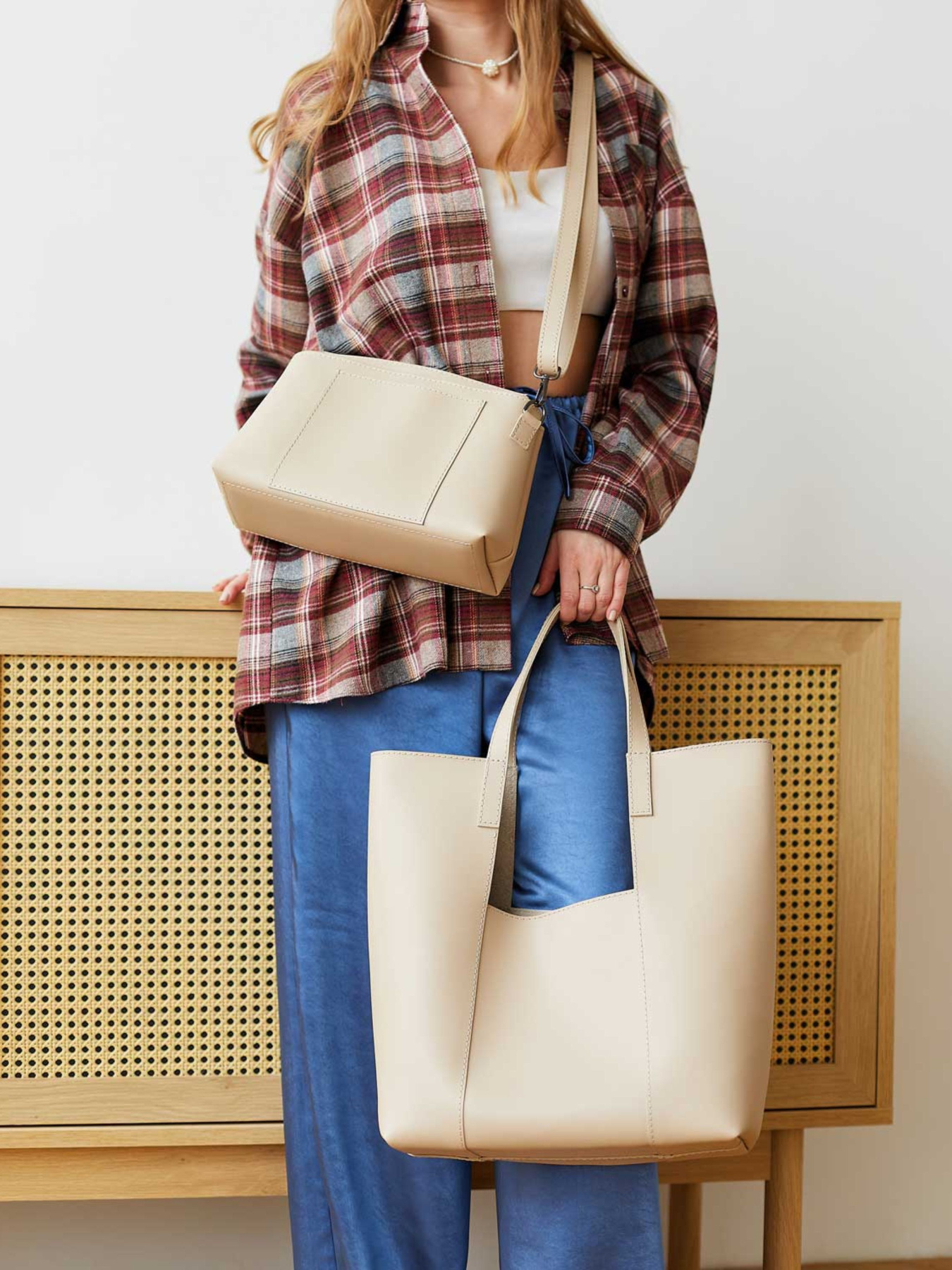 Шопер WeLassie модель zhnocha-sumka-trejs-bezhevij Фото