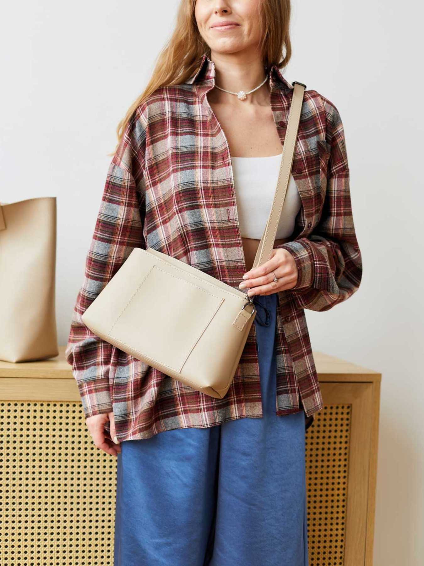 Шопер WeLassie модель zhnocha-sumka-trejs-bezhevij Фото