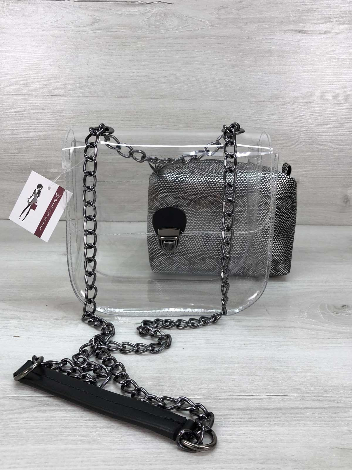 Сумка WeLassie модель sumka-selena-prozorij-kosmetichka-srblo Фото