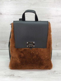 Рюкзак WeLassie модель zhnochij-ryukzak-fab-chornij-z-rudim-hutrom Фото