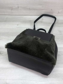 Повседневный рюкзак WeLassie модель zhnochij-ryukzak-fab-chornij-z-olivkovim-hutrom Фото