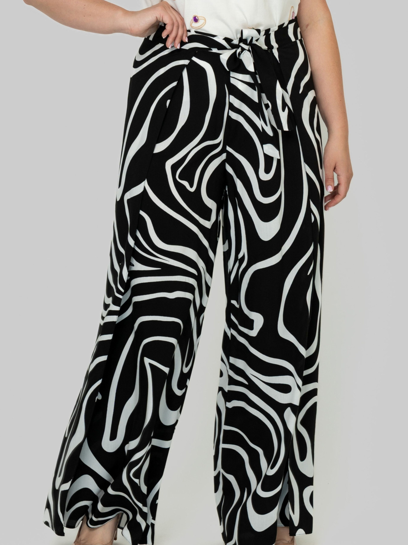 Брюки палаццо All Posa модель ap102499p-chorno-blij Фото