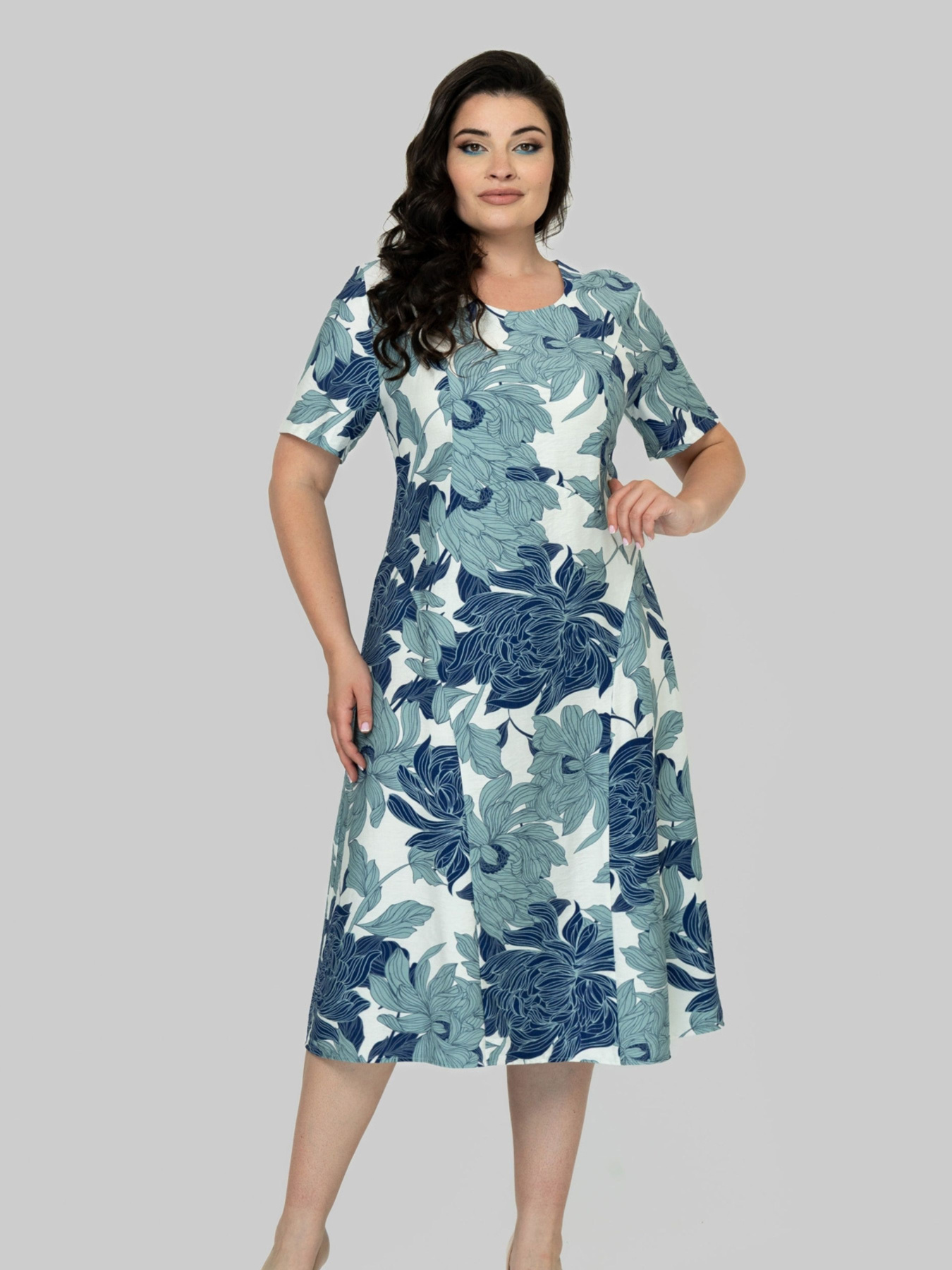 Платье миди All Posa модель ap102459p-molochno-fstashkovij Фото