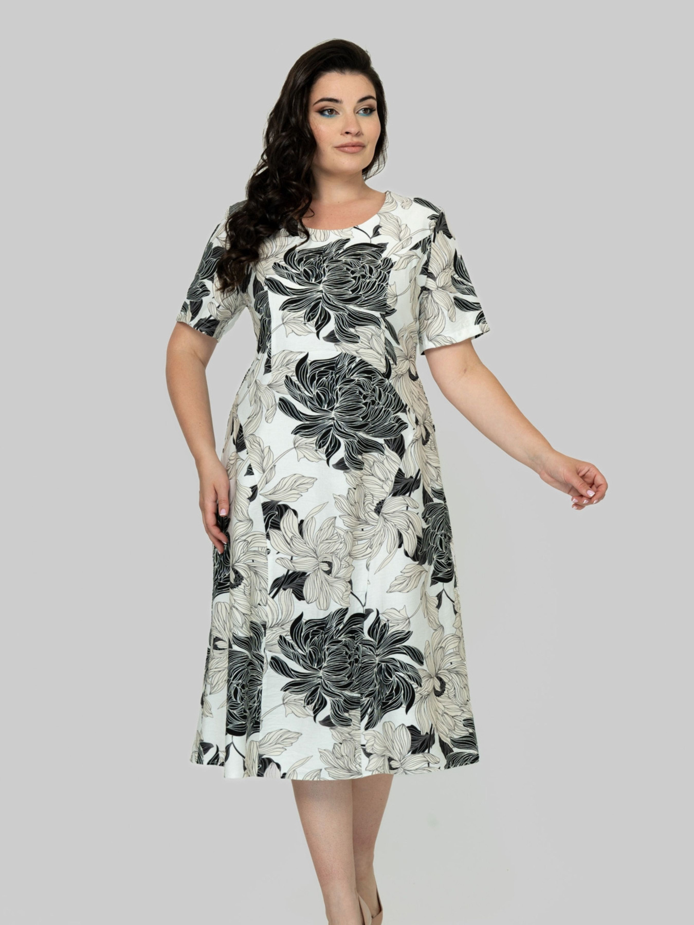 Сукня міді All Posa модель ap102459p-chorno-blij Фото