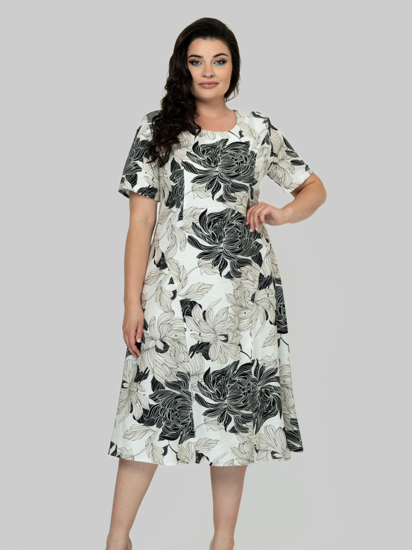 Сукня міді All Posa модель ap102459p-chorno-blij Фото