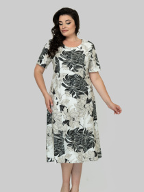 Сукня міді All Posa модель ap102459p-chorno-blij Фото