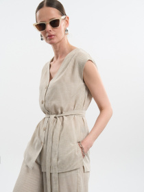 Повседневный костюм TrikoBakh Комплект (жилет+штани) модель 3070-kremovo-molochnij Фото