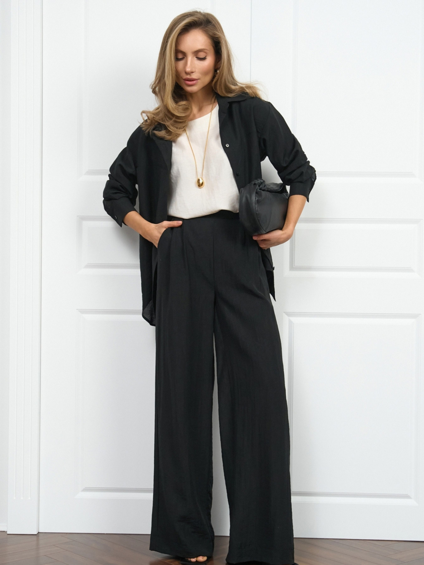 Повседневный костюм TrikoBakh Комплект (сорочка+штани) модель 3057-chornij Фото