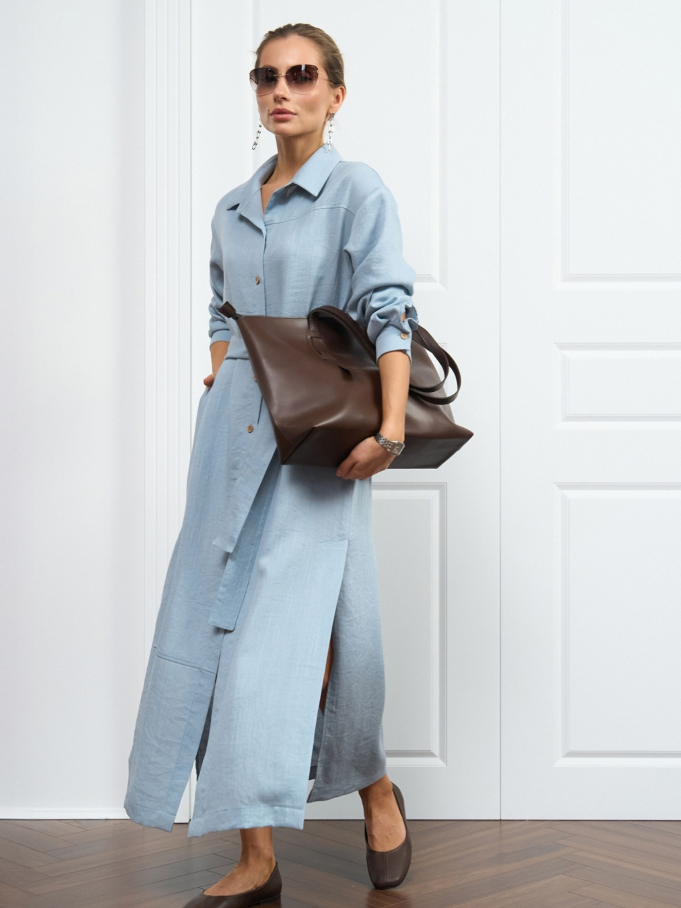 Сукня міді TrikoBakh модель 3063-poplxno-blakitnij Фото