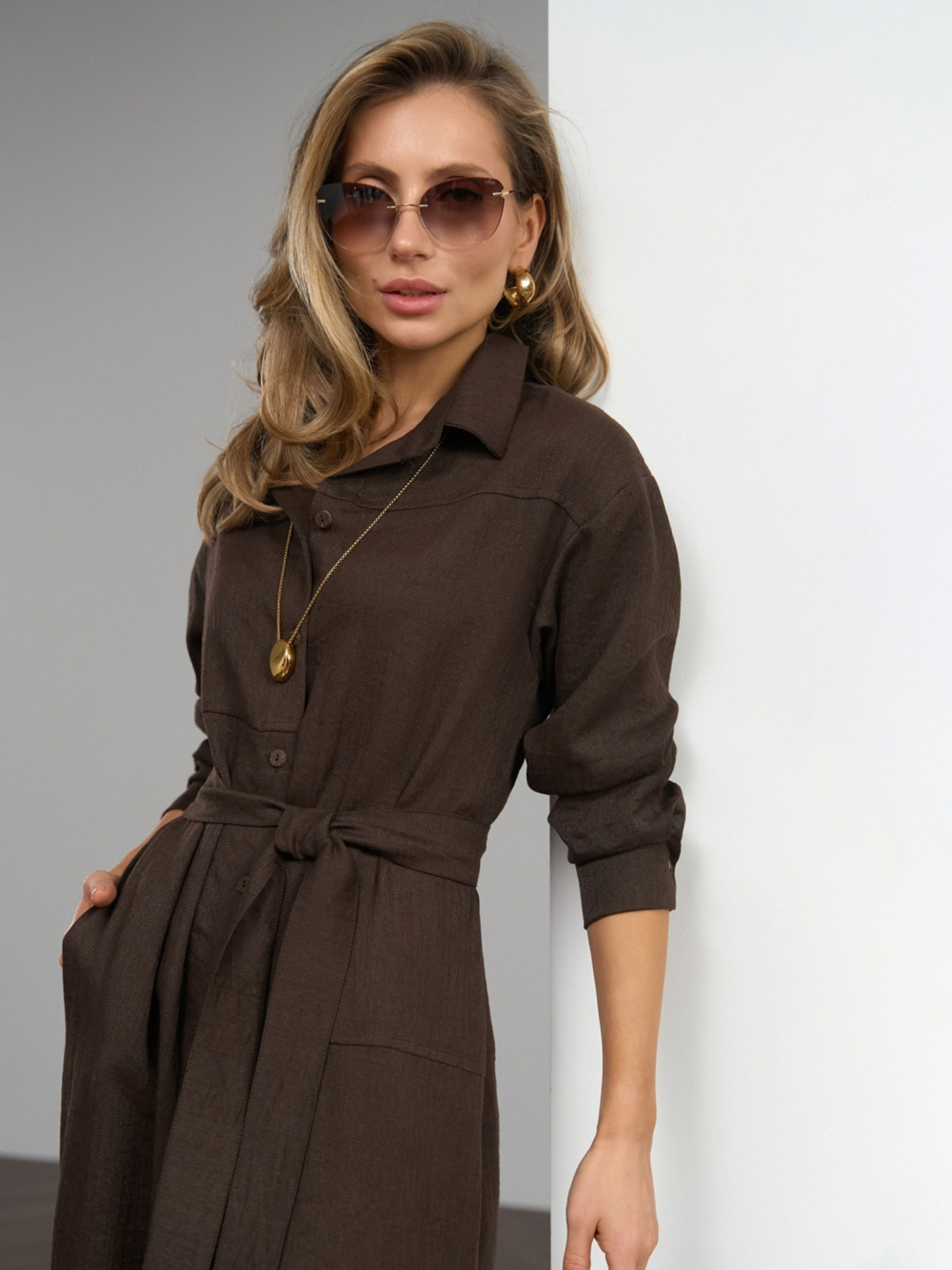 Сукня міді TrikoBakh модель 3063-shokoladnij Фото