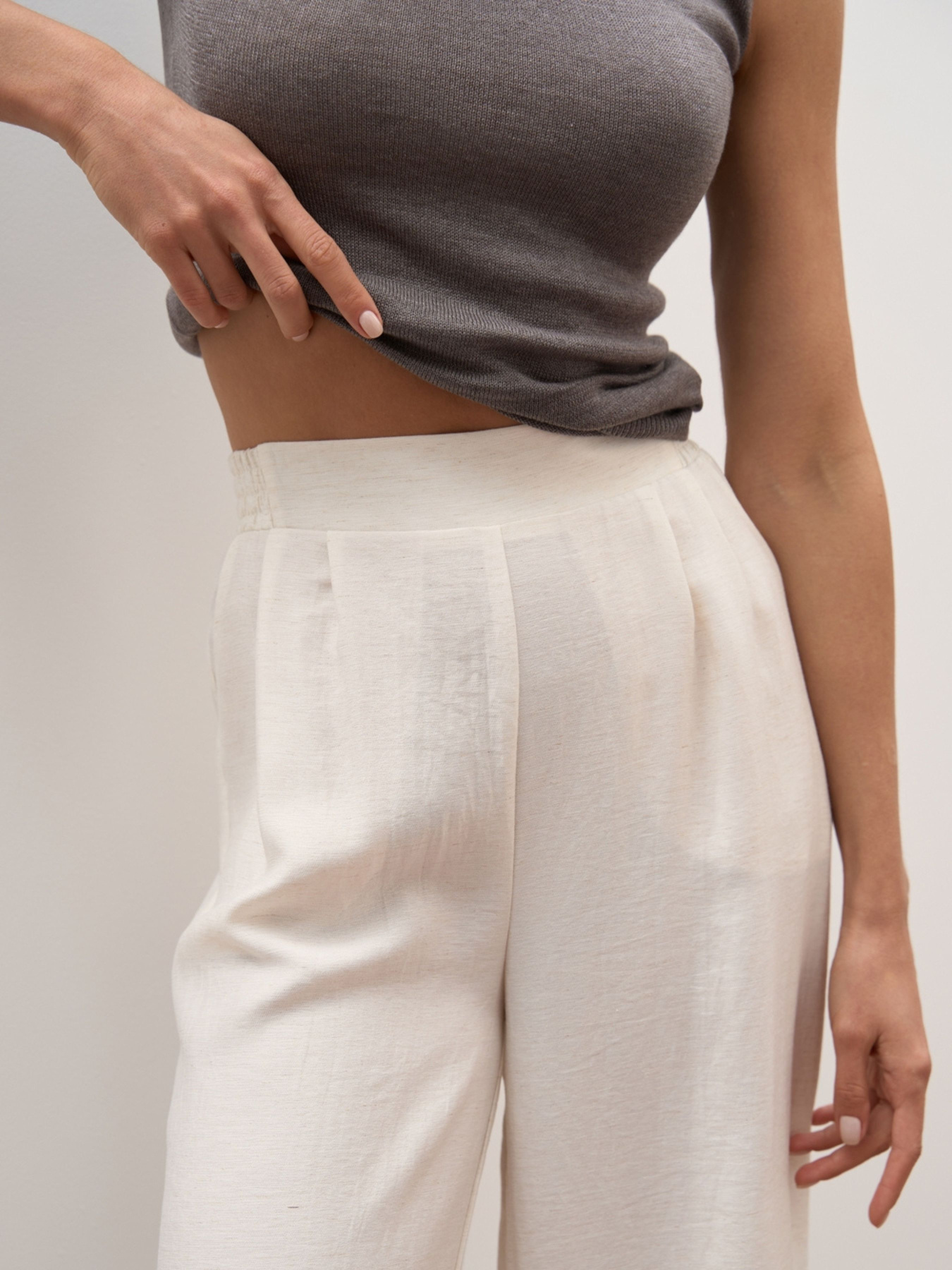 Брюки палаццо TrikoBakh модель 3058-naturalxnij Фото