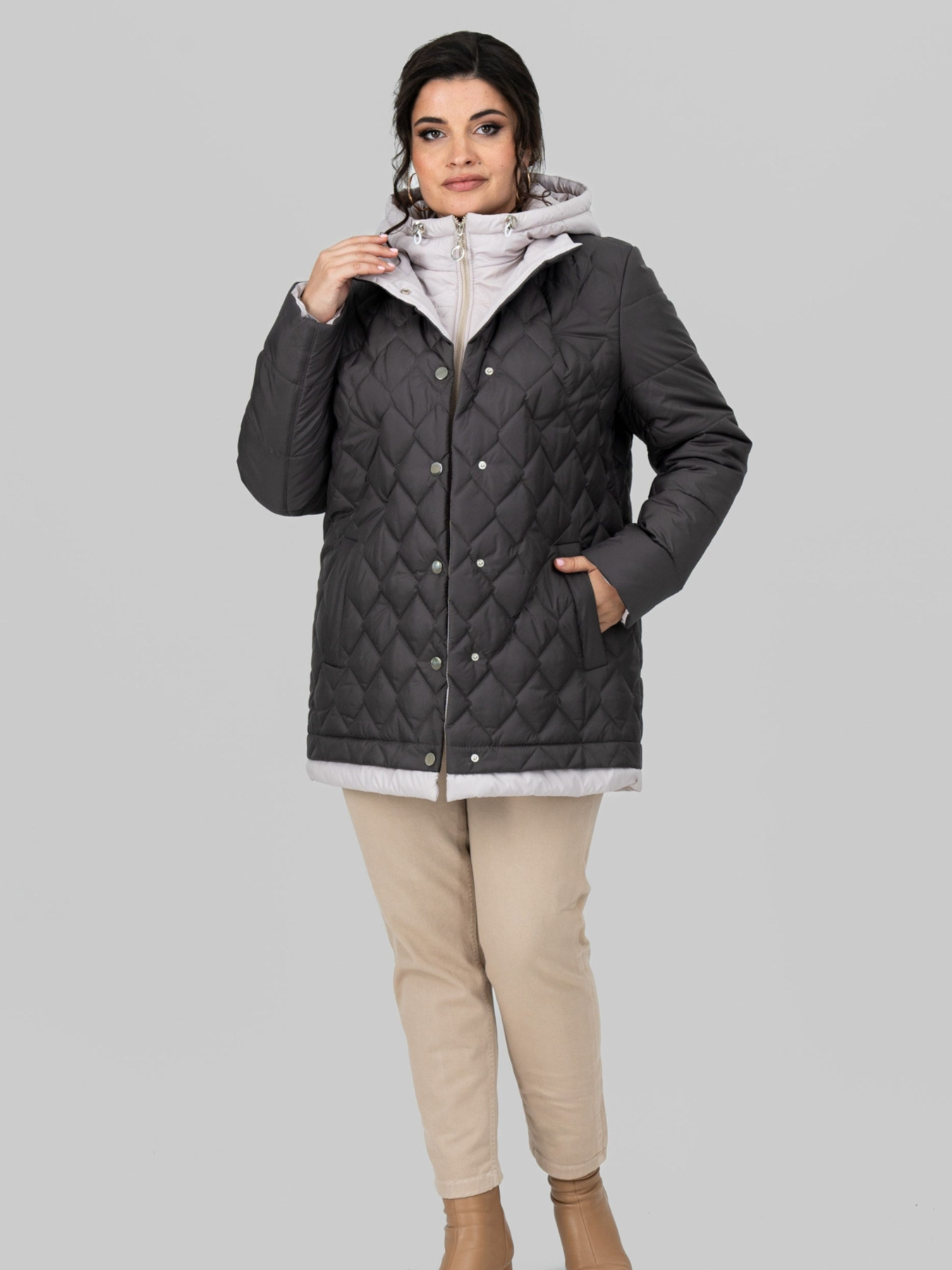 Демисезонная куртка All Posa модель ap102231p-shokolad Фото