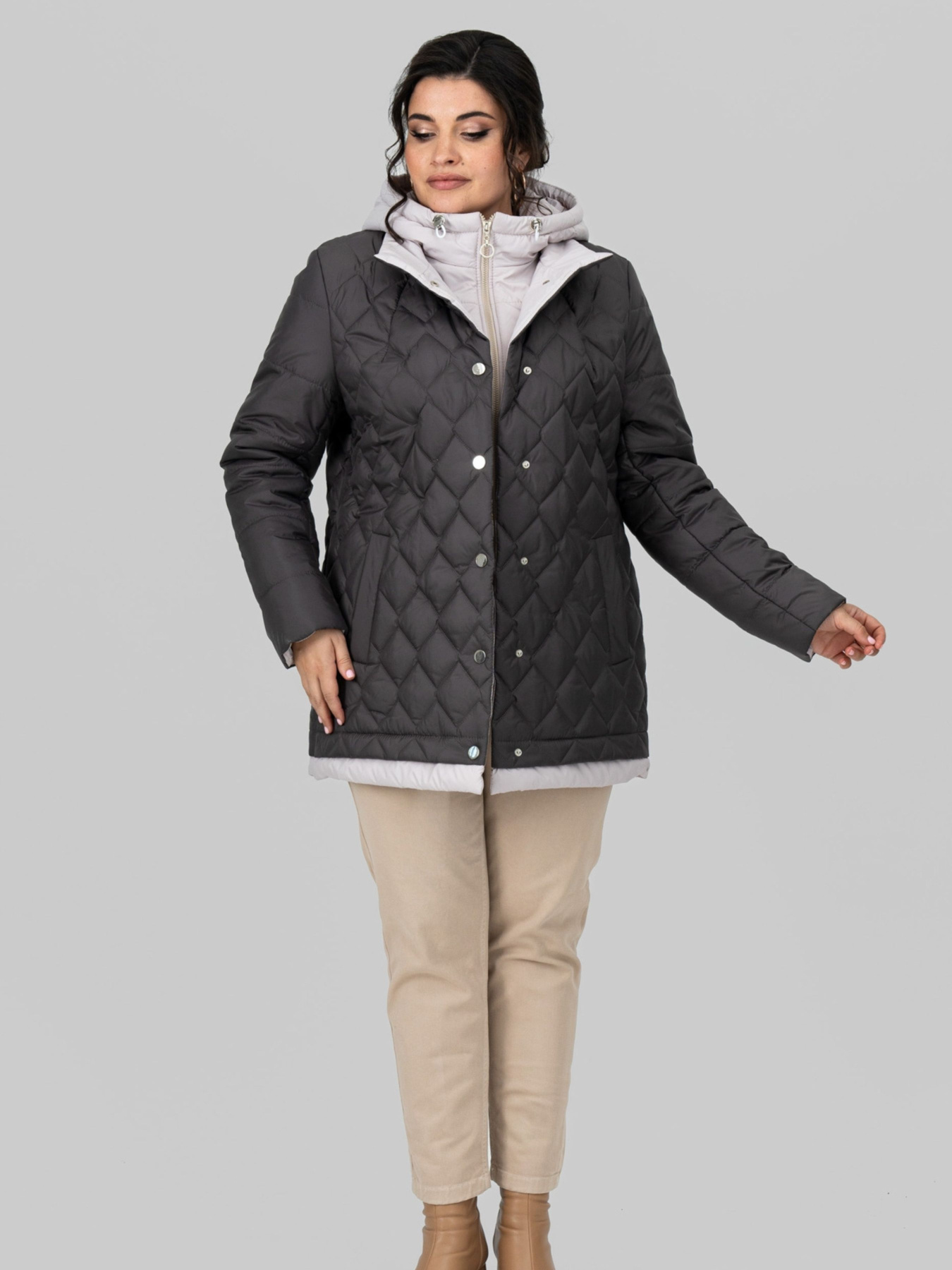 Демисезонная куртка All Posa модель ap102231p-shokolad Фото