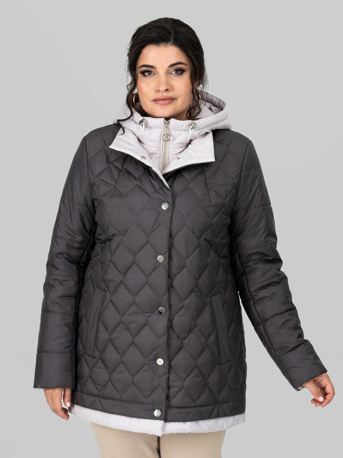 Демисезонная куртка All Posa модель ap102231p-shokolad Фото