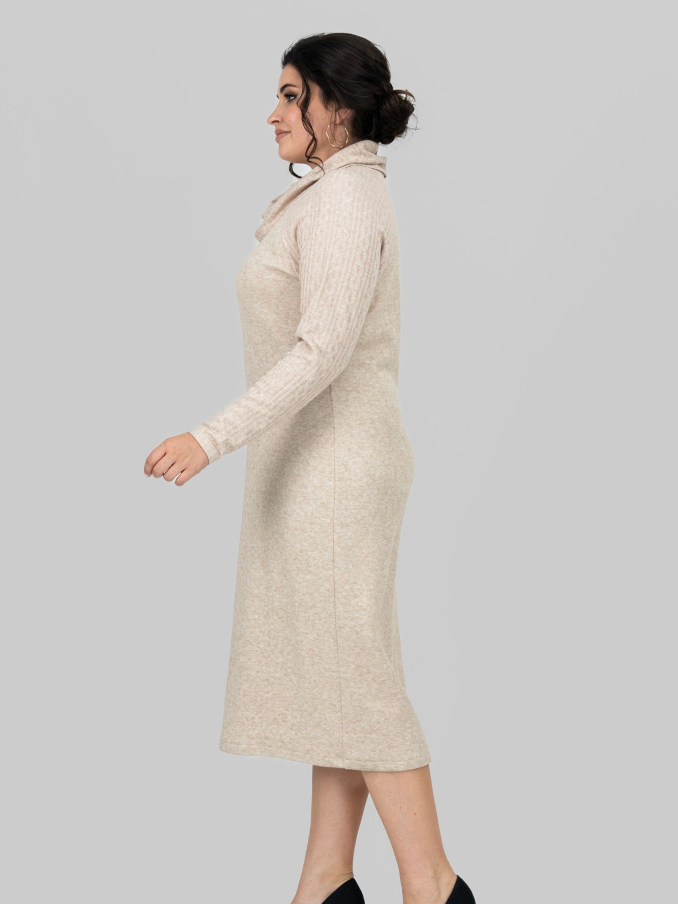 Платье миди All Posa модель ap102201p-bezhevij Фото