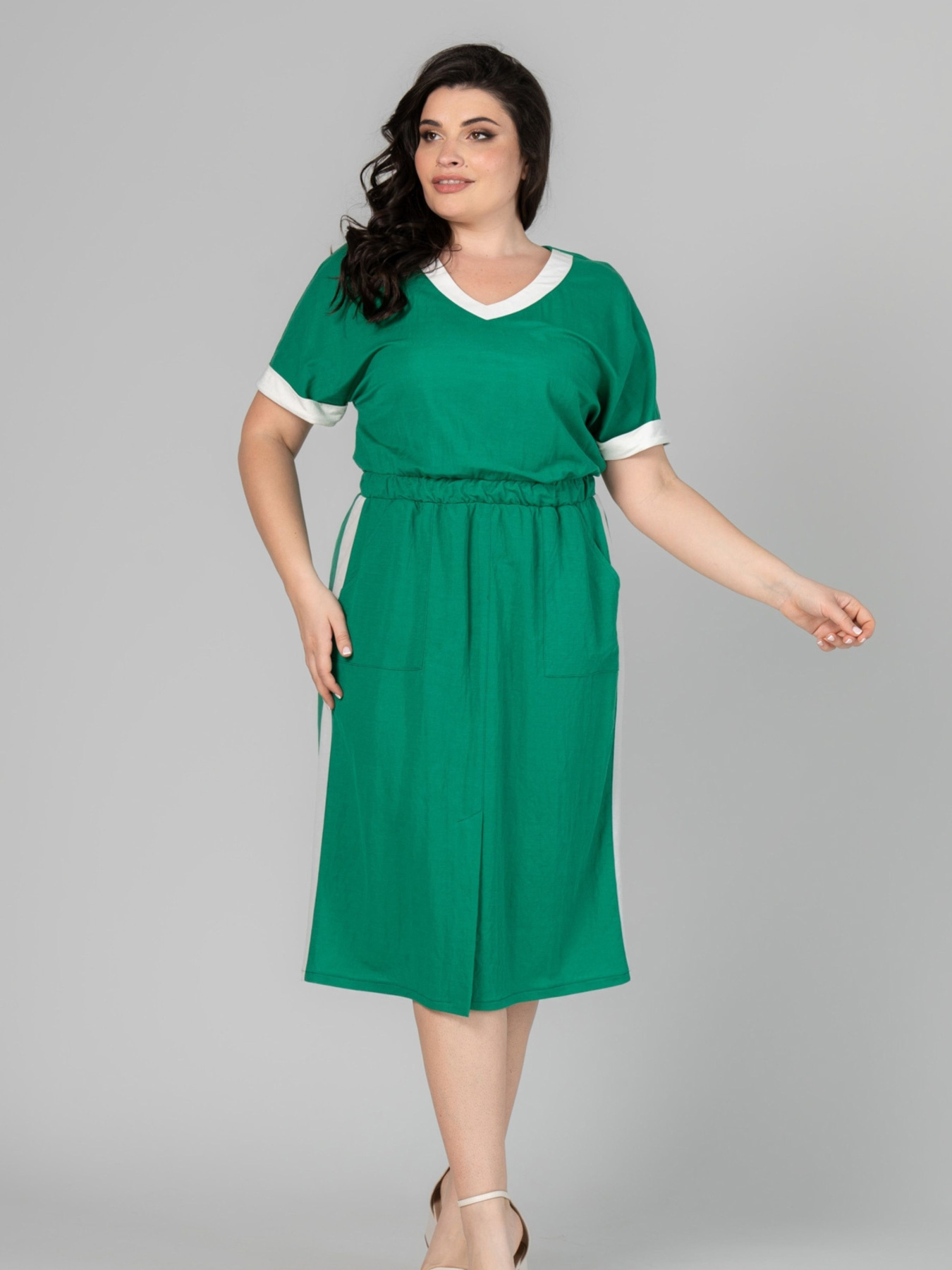 Платье миди All Posa модель ap102071p-zelenij Фото