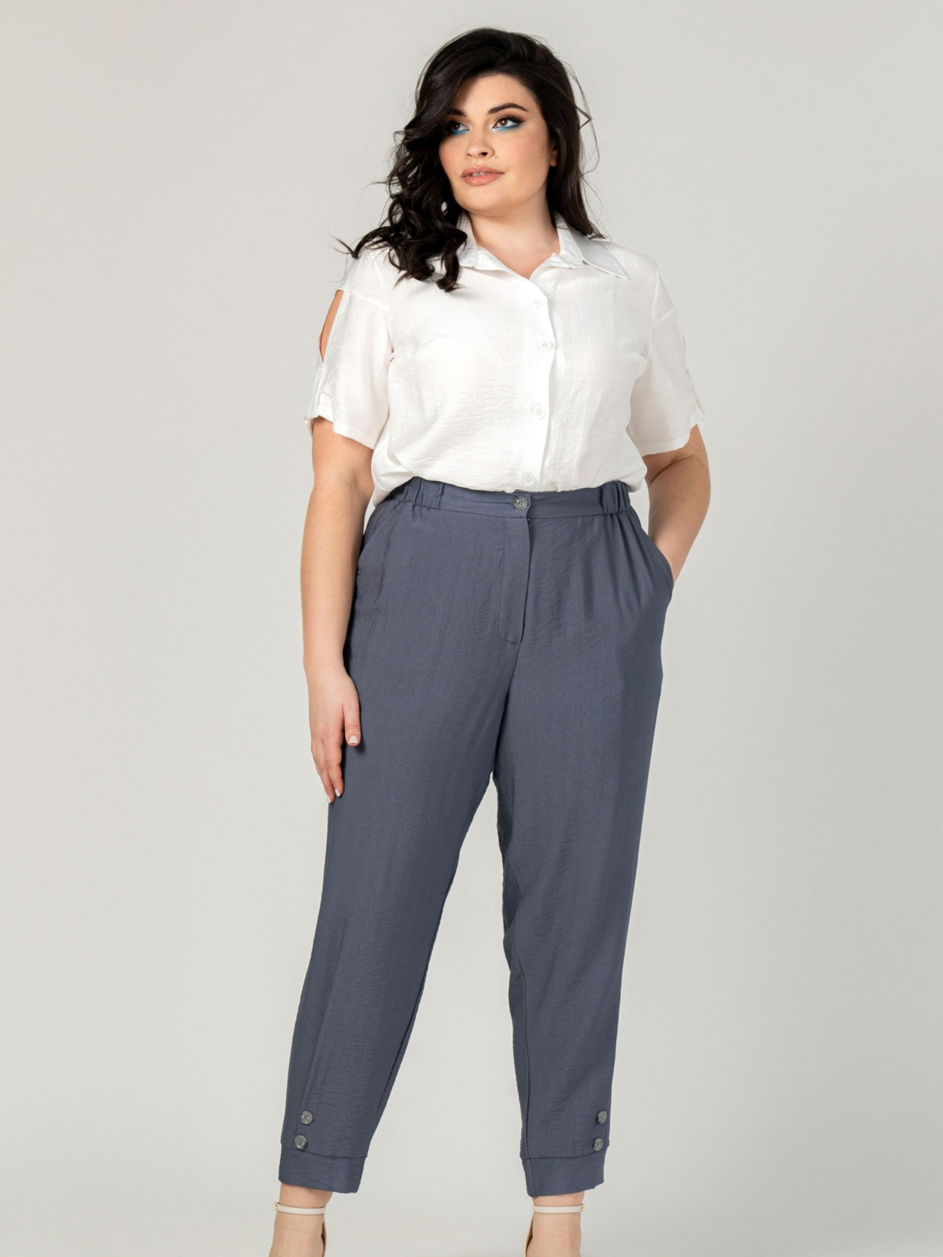 Повседневные штаны All Posa модель ap101896p-temno-buzkovij Фото