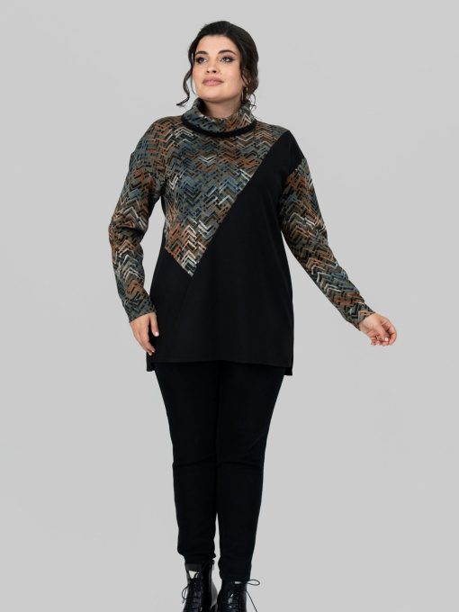 Туника All Posa модель ap101743p-chornij-olivka Фото