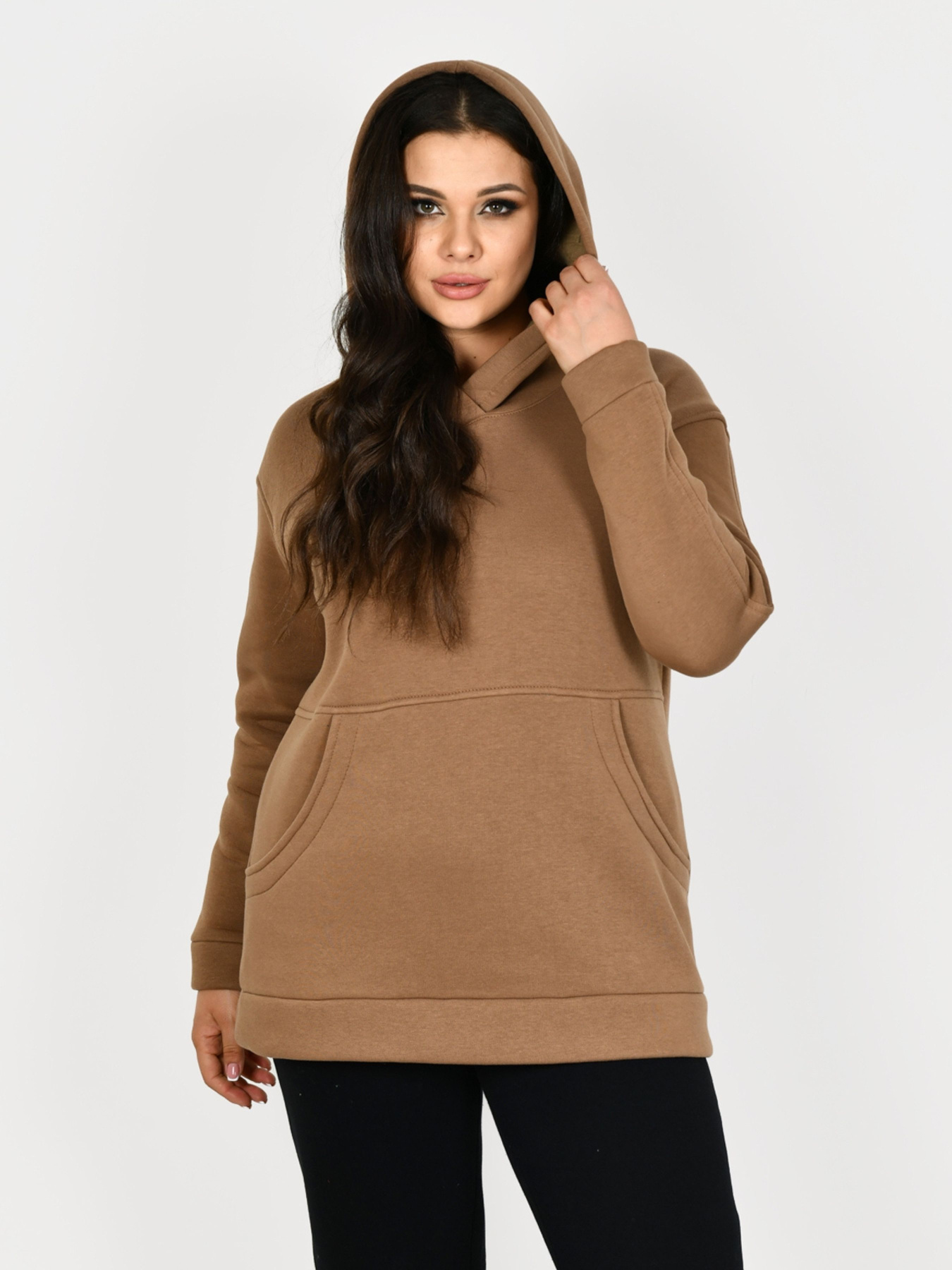 Худи All Posa модель ap101313p-temno-bezhevij Фото