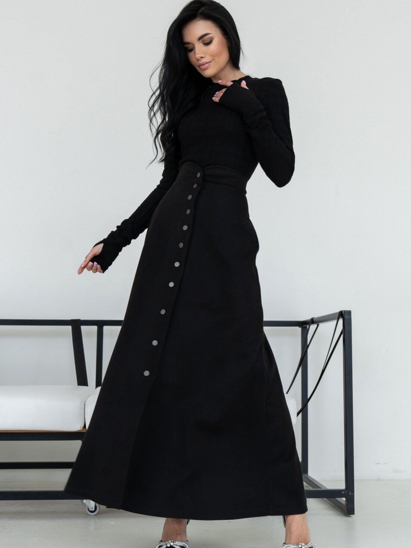 Спідниця максі RiMari модель 0623-chornij Фото