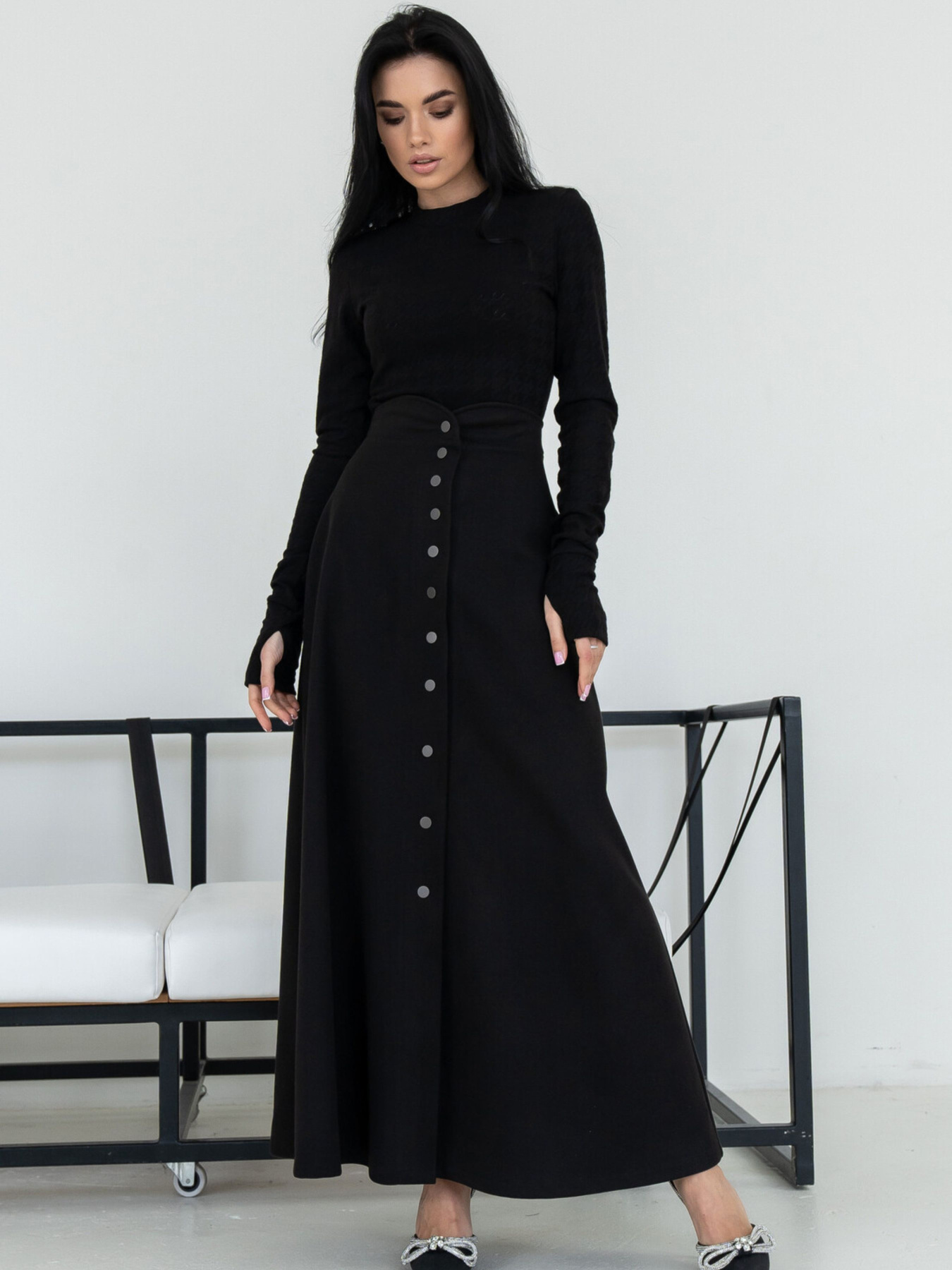 Спідниця максі RiMari модель 0623-chornij Фото