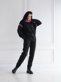 Худи RiMari модель 0222-chornij-z-rozhevim Фото