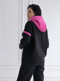 Худи RiMari модель 0222-chornij-z-rozhevim Фото