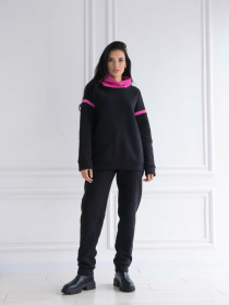 Худи RiMari модель 0222-chornij-z-rozhevim Фото