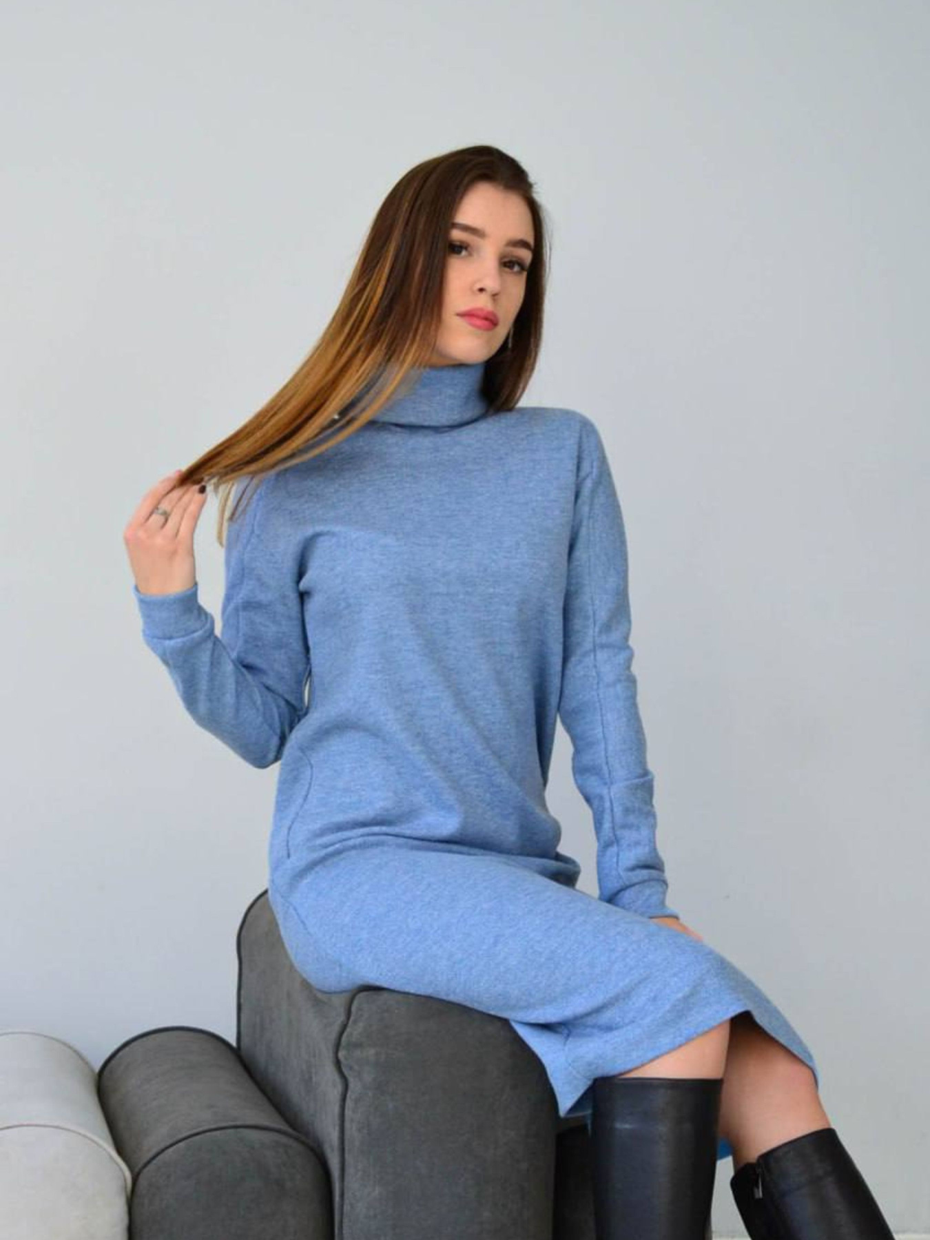 Платье миди RiMari модель 0819-blakitnij Фото