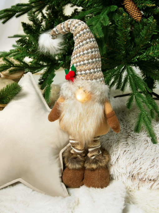 Гном декоративный новогодний MBM MY HOME модель DH-NY-10 KHAKI Фото