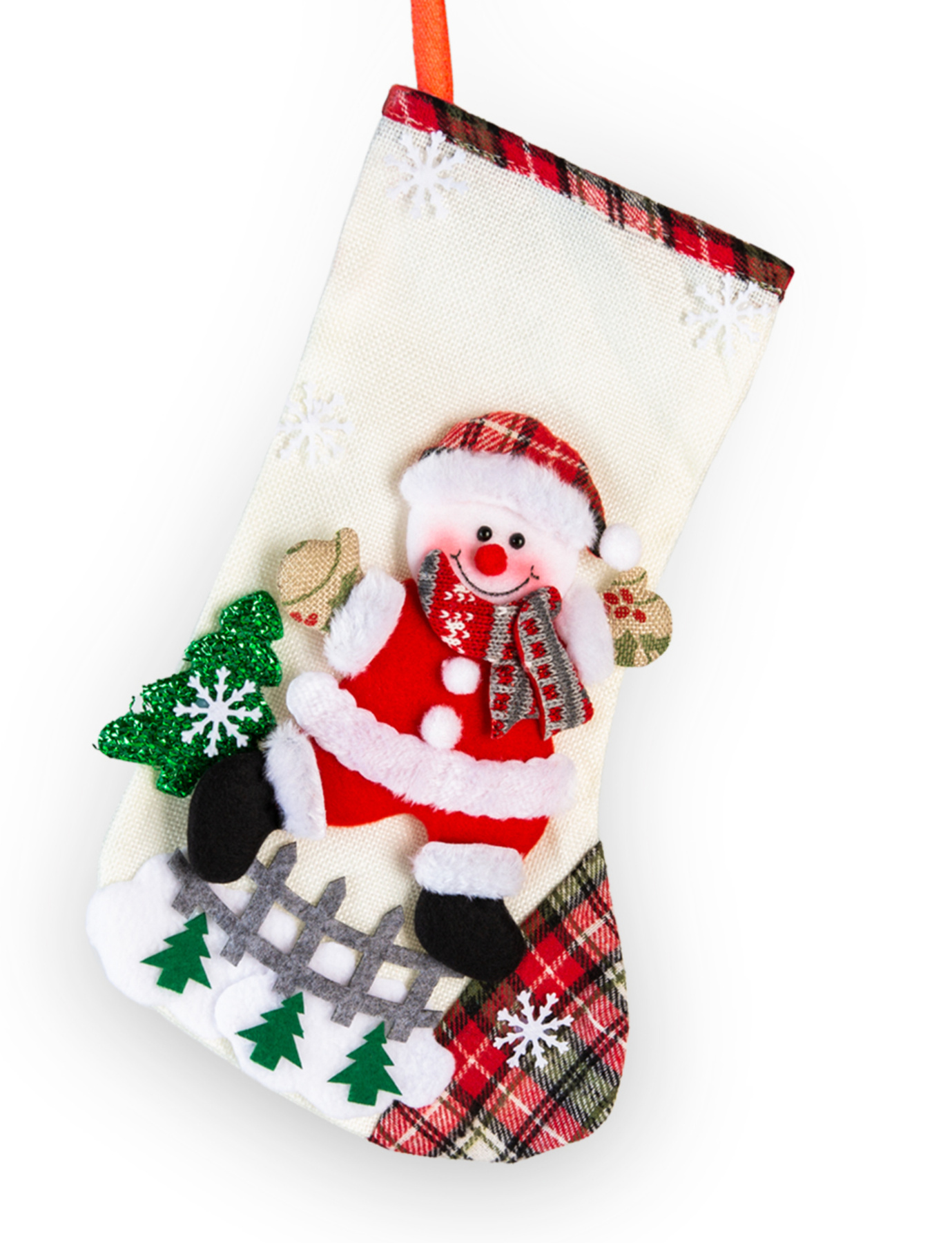 Чобіток для подарунків новорічний MBM HOME модель DH-NY-13 WHITE Фото