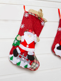 Сапожок для подарков новогодний MBM MY HOME модель DH-NY-14 RED Фото