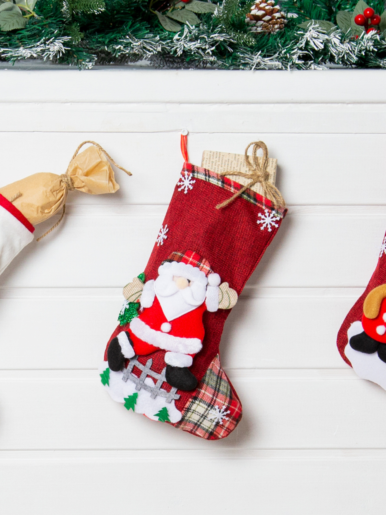 Чобіток для подарунків новорічний MBM HOME модель DH-NY-14 RED Фото