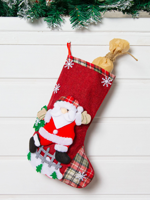 Сапожок для подарков новогодний MBM HOME модель DH-NY-14 RED Фото