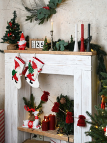 Сапожок для подарков новогодний "Гном с мешком" MBM MY HOME модель DH-NY-19 WHITE Фото